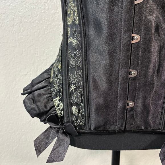 ICOLLECTION Corset Blk Sz 44 Cosplay Costume Dark Fairy Core Witchy Biker Edgy - Picture 3 of 10